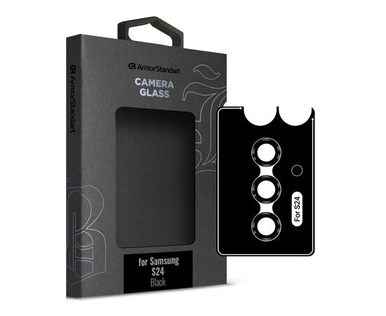 Стекло защитное Armorstandart Camera glass Supreme Black Icon Samsung S24 Black (ARM76607)
