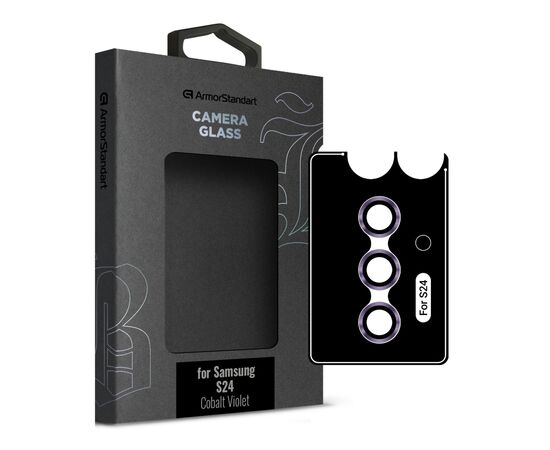 Стекло защитное Armorstandart Camera glass Supreme Black Icon Samsung S24 Cobalt Violet (ARM76608)
