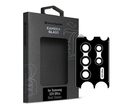 Стекло защитное Armorstandart Camera glass Supreme Black Icon Samsung S24 Ultra Black Titanium (ARM76602)