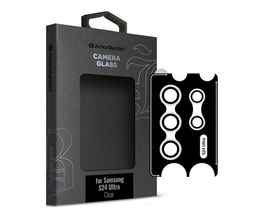 Скло захисне Armorstandart Camera glass Supreme Black Icon Samsung S24 Ultra Clear (ARM76616)
