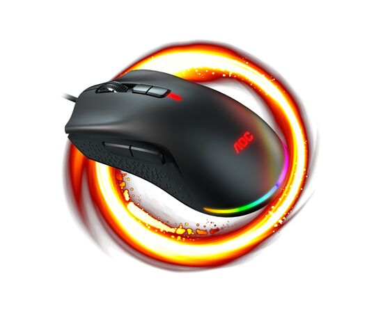 Мышка AOC GM530 RGB PMW3389 Kailh switch USB Black (GM530B), изображение 7 Мышка AOC GM530 RGB PMW3389 Kailh switch USB Black (GM530B), изображение 7