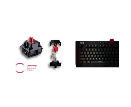 Клавиатура AOC AGK700 RGB Cherry MX Red USB Black (AGK700DR2R), изображение 10 Клавиатура AOC AGK700 RGB Cherry MX Red USB Black (AGK700DR2R), изображение 10