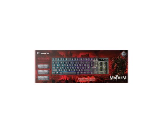 Клавиатура Defender Mayhem Mayhem GK-360DL USB UA Black (45362), изображение 7 Клавиатура Defender Mayhem Mayhem GK-360DL USB UA Black (45362), изображение 7