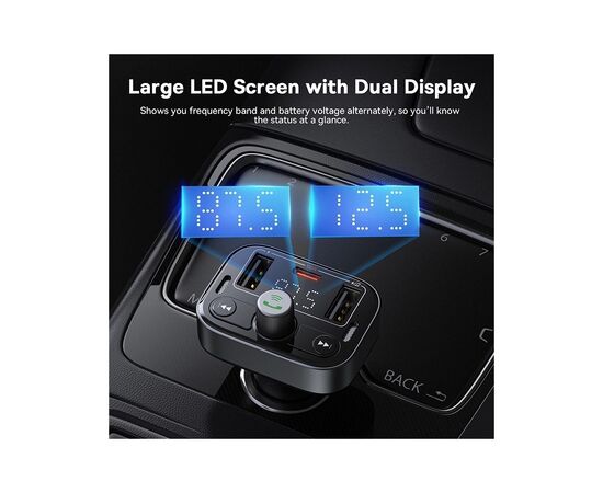 FM модулятор Baseus S-09 Lite Series Black (C10762300113-00), изображение 6 FM модулятор Baseus S-09 Lite Series Black (C10762300113-00), изображение 6