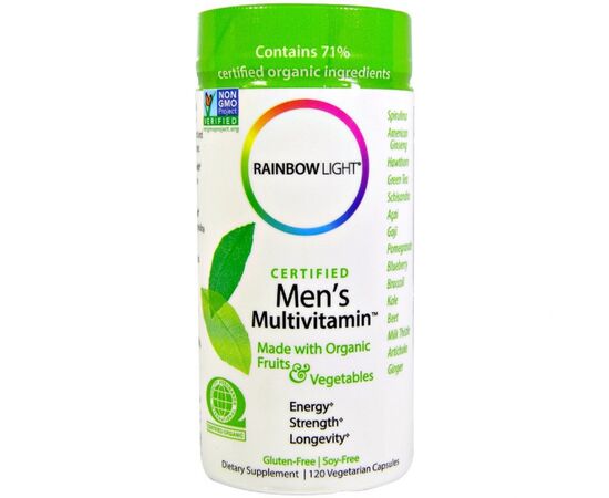 Витаминно-минеральный комплекс Rainbow Light Мужские Мультивитамины, 120 вегетарианских капсул (RLT-80011)