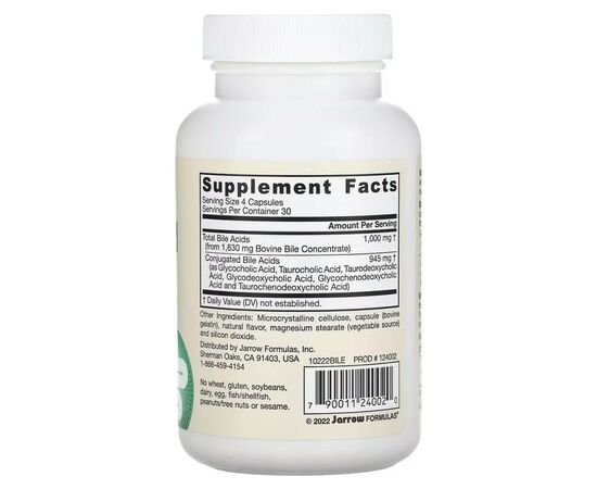 Витаминно-минеральный комплекс Jarrow Formulas Желчные кислоты, Bile Acid Factors, 120 капсул (JRW-24002), изображение 2 Витаминно-минеральный комплекс Jarrow Formulas Желчные кислоты, Bile Acid Factors, 120 капсул (JRW-24002), изображение 2