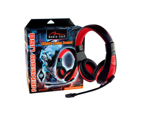 Наушники Media-Tech Nemesis USB Black-Red (MT3574), изображение 5 Наушники Media-Tech Nemesis USB Black-Red (MT3574), изображение 5