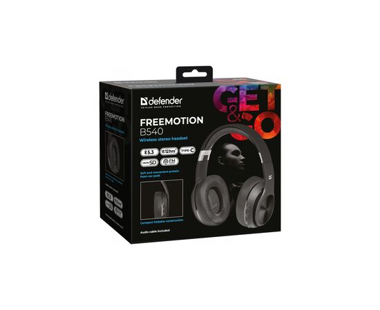 Наушники Defender FreeMotion B540 Bluetooth Black (63540), изображение 7 Наушники Defender FreeMotion B540 Bluetooth Black (63540), изображение 7
