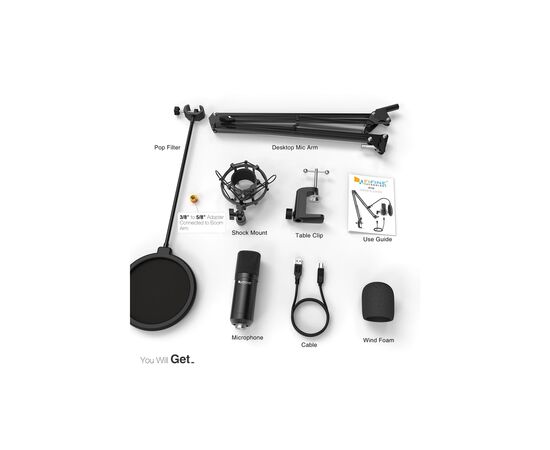 Мікрофон Fifine T730 USB Black (T730), зображення 2 Мікрофон Fifine T730 USB Black (T730), зображення 2