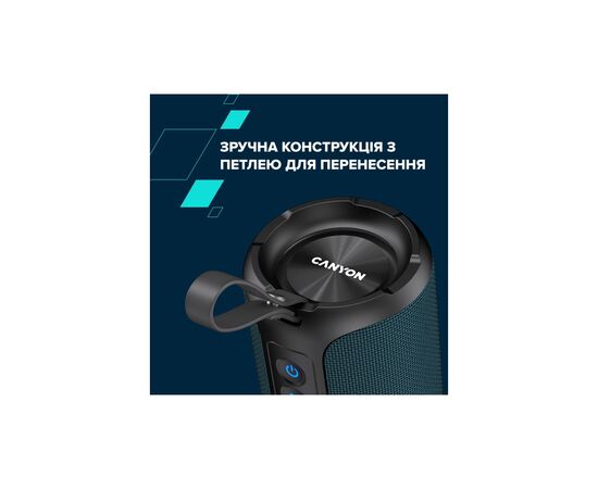 Акустична система Canyon OnMove 15 EQ TWS IPX6 Dark Blue (CNE-CBTSP15BK), зображення 8 Акустична система Canyon OnMove 15 EQ TWS IPX6 Dark Blue (CNE-CBTSP15BK), зображення 8