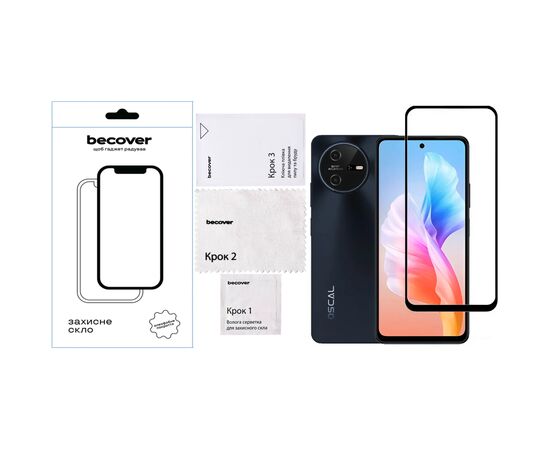Стекло защитное BeCover Oscal Tiger 12 6.78" Black (711579), изображение 4 Стекло защитное BeCover Oscal Tiger 12 6.78" Black (711579), изображение 4
