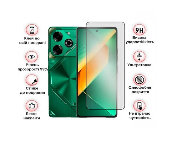 Стекло защитное BeCover Tecno POVA 6 Neo (LI6) 6.78" Black (711581), изображение 3 Стекло защитное BeCover Tecno POVA 6 Neo (LI6) 6.78" Black (711581), изображение 3