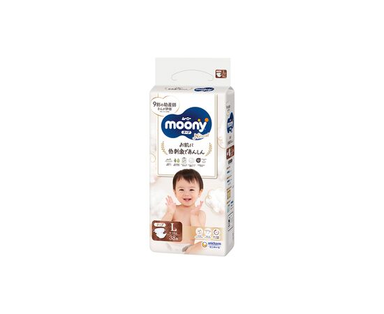 Подгузники Moony Natural L 9-14 кг, 38 шт (4903111242030)