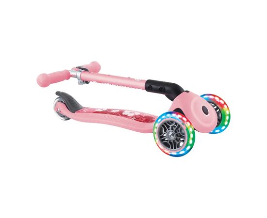 Самокат Globber Junior Foldable Lights до 50 кг 2+ Пастельно-розовый с цветами (433-210), изображение 10 Самокат Globber Junior Foldable Lights до 50 кг 2+ Пастельно-розовый с цветами (433-210), изображение 10