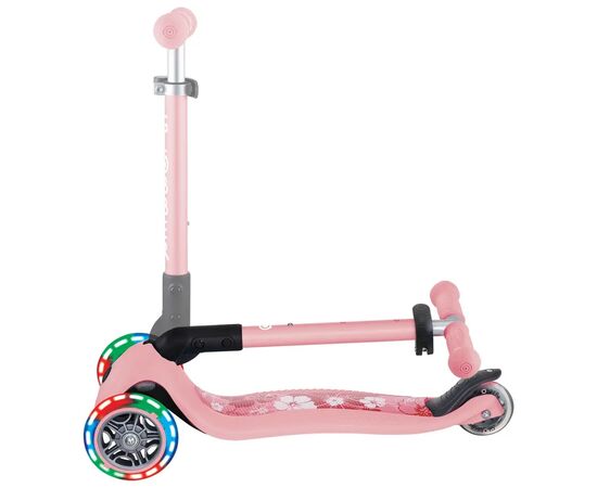 Самокат Globber Junior Foldable Lights до 50 кг 2+ Пастельно-розовый с цветами (433-210), изображение 11 Самокат Globber Junior Foldable Lights до 50 кг 2+ Пастельно-розовый с цветами (433-210), изображение 11