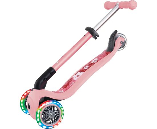 Самокат Globber Junior Foldable Lights до 50 кг 2+ Пастельно-розовый с цветами (433-210), изображение 12 Самокат Globber Junior Foldable Lights до 50 кг 2+ Пастельно-розовый с цветами (433-210), изображение 12