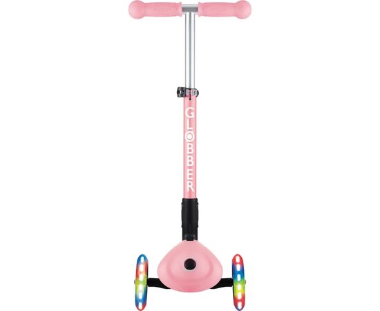 Самокат Globber Junior Foldable Lights до 50 кг 2+ Пастельно-розовый с цветами (433-210), изображение 3 Самокат Globber Junior Foldable Lights до 50 кг 2+ Пастельно-розовый с цветами (433-210), изображение 3