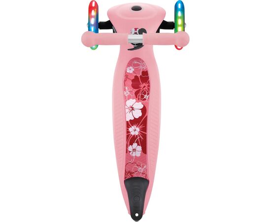 Самокат Globber Junior Foldable Lights до 50 кг 2+ Пастельно-розовый с цветами (433-210), изображение 4 Самокат Globber Junior Foldable Lights до 50 кг 2+ Пастельно-розовый с цветами (433-210), изображение 4