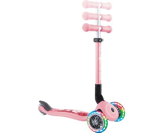 Самокат Globber Junior Foldable Lights до 50 кг 2+ Пастельно-розовый с цветами (433-210), изображение 5 Самокат Globber Junior Foldable Lights до 50 кг 2+ Пастельно-розовый с цветами (433-210), изображение 5