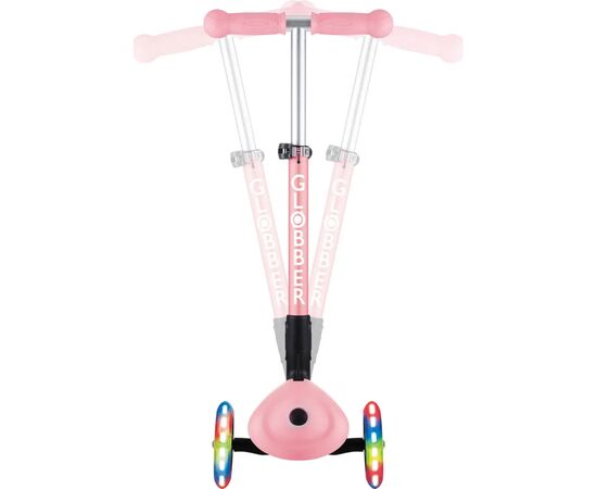 Самокат Globber Junior Foldable Lights до 50 кг 2+ Пастельно-розовый с цветами (433-210), изображение 8 Самокат Globber Junior Foldable Lights до 50 кг 2+ Пастельно-розовый с цветами (433-210), изображение 8