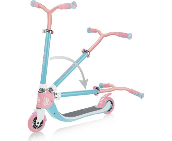 Самокат Globber Flow Foldable 125 до 100 кг 6+ 2 колеса Голубовато-розовый (473-707), изображение 6 Самокат Globber Flow Foldable 125 до 100 кг 6+ 2 колеса Голубовато-розовый (473-707), изображение 6