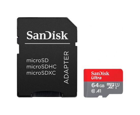 Карта памяти SanDisk 64GB microSD Class 10 A1 R-140 (SDSQUAB-064G-GN6IA)