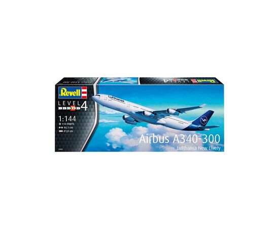 Сборная модель Revell Самолет Airbus A340-300 Lufthansa уровень 4 масштаб 1:144 (RVL-03803), изображение 9 Сборная модель Revell Самолет Airbus A340-300 Lufthansa уровень 4 масштаб 1:144 (RVL-03803), изображение 9