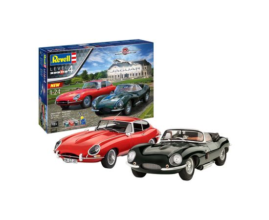 Сборная модель Revell Набор к 100-летию автомобили Jaguar уровень 4 масштаб 1:24 (RVL-05667)