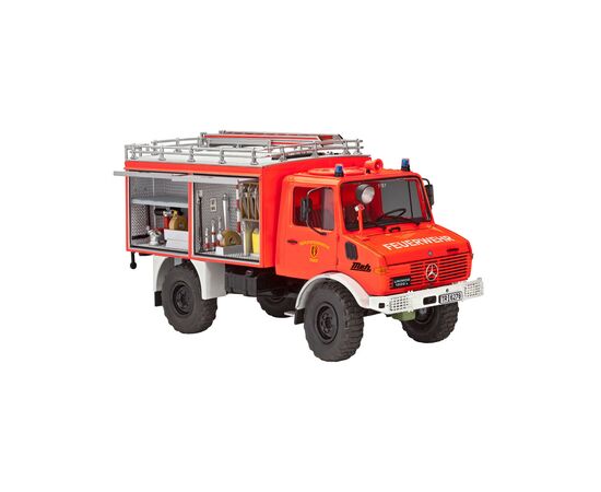 Сборная модель Revell Пожарная машина Unimog U1300L TLF 8/18 уровень 5 масштаб 1:24 (RVL-07512), изображение 2 Сборная модель Revell Пожарная машина Unimog U1300L TLF 8/18 уровень 5 масштаб 1:24 (RVL-07512), изображение 2