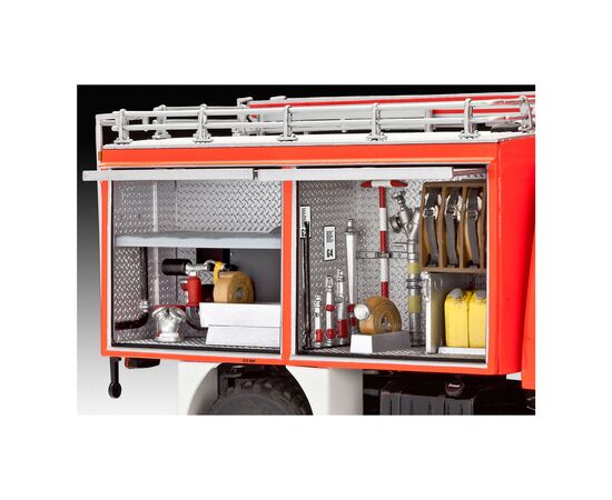 Сборная модель Revell Пожарная машина Unimog U1300L TLF 8/18 уровень 5 масштаб 1:24 (RVL-07512), изображение 5 Сборная модель Revell Пожарная машина Unimog U1300L TLF 8/18 уровень 5 масштаб 1:24 (RVL-07512), изображение 5
