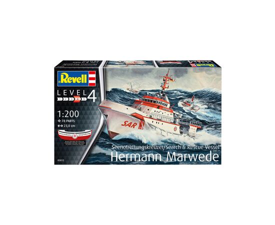Сборная модель Revell Поисково-спасательное судно Hermann Marwede уровень 4 масштаб 1:200 (RVL-05812), изображение 9 Сборная модель Revell Поисково-спасательное судно Hermann Marwede уровень 4 масштаб 1:200 (RVL-05812), изображение 9