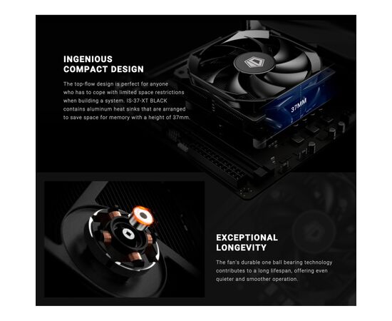 Кулер до процесора ID-Cooling IS-37-XT Black, зображення 10 Кулер до процесора ID-Cooling IS-37-XT Black, зображення 10