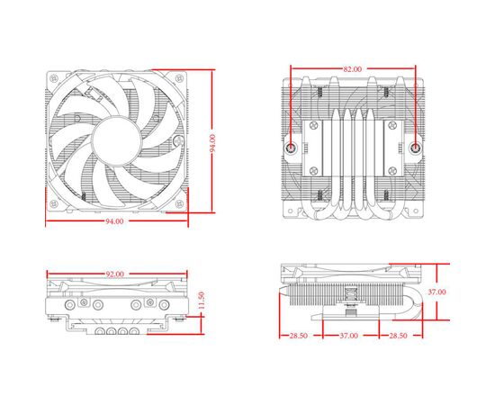 Кулер до процесора ID-Cooling IS-37-XT Black, зображення 8 Кулер до процесора ID-Cooling IS-37-XT Black, зображення 8