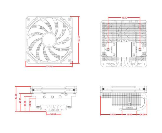 Кулер для процессора ID-Cooling IS-65-XT Black, изображение 7 Кулер для процессора ID-Cooling IS-65-XT Black, изображение 7