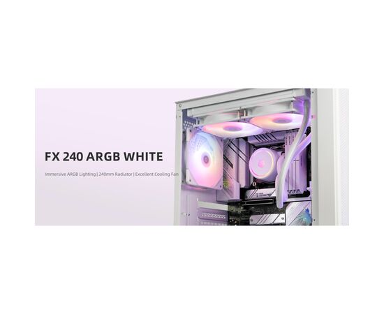 Система жидкостного охлаждения ID-Cooling FX240 ARGB WHITE, изображение 7 Система жидкостного охлаждения ID-Cooling FX240 ARGB WHITE, изображение 7