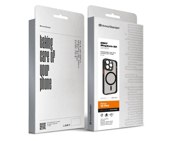 Чехол для мобильного телефона Armorstandart Unit MagSafe SE Apple iPhone 13 Pro Black Orange (ARM75370), изображение 2