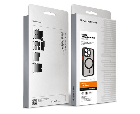Чохол до мобільного телефона Armorstandart Unit MagSafe SE Apple iPhone 15 Pro Black Orange (ARM75362), зображення 2 Чохол до мобільного телефона Armorstandart Unit MagSafe SE Apple iPhone 15 Pro Black Orange (ARM75362), зображення 2