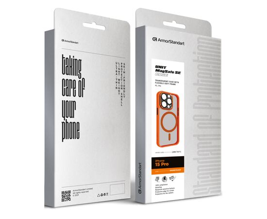 Чохол до мобільного телефона Armorstandart Unit MagSafe SE Apple iPhone 15 Pro Orange Black (ARM75371), зображення 2 Чохол до мобільного телефона Armorstandart Unit MagSafe SE Apple iPhone 15 Pro Orange Black (ARM75371), зображення 2