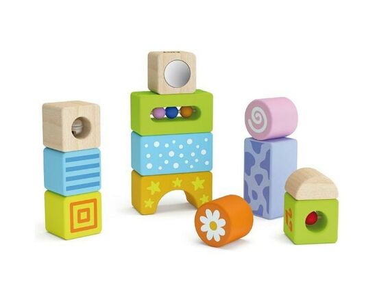 Розвиваюча іграшка Viga Toys Набір будівельних блоків Брязкальця (50682)