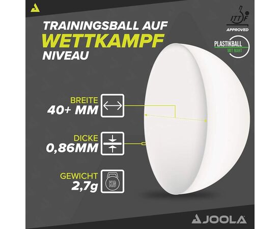 Мячик для настольного тенниса Joola Magic ABS 40+ White 72 шт (44216) (930813), изображение 5 Мячик для настольного тенниса Joola Magic ABS 40+ White 72 шт (44216) (930813), изображение 5