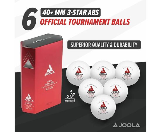 М'ячик для настільного теніса Joola Prime 40+ White 6 шт (40031) (930814), зображення 3
