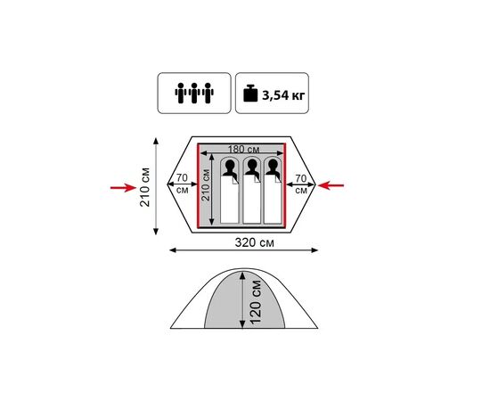 Палатка Tramp Lite Tourist 3 Olive (TLT-002-olive), изображение 12 Палатка Tramp Lite Tourist 3 Olive (TLT-002-olive), изображение 12