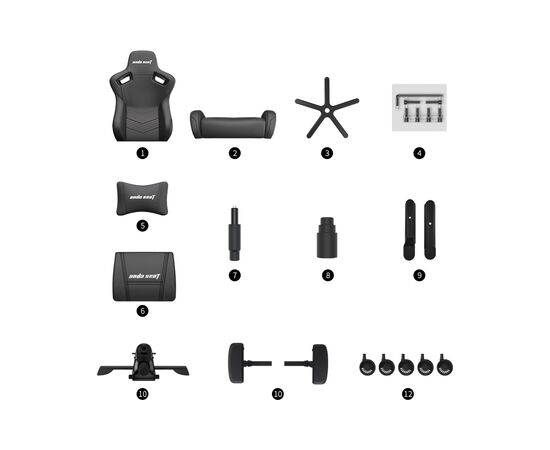 Кресло игровое Anda Seat Kaiser 2 Black Size XL (AD12XL-07-B-PV-B01), изображение 10 Кресло игровое Anda Seat Kaiser 2 Black Size XL (AD12XL-07-B-PV-B01), изображение 10