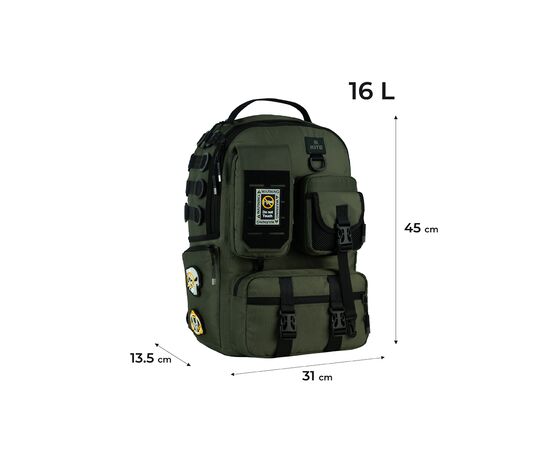 Рюкзак школьный Kite Education Teens Хаки (K24-2596L-2), изображение 2 Рюкзак школьный Kite Education Teens Хаки (K24-2596L-2), изображение 2