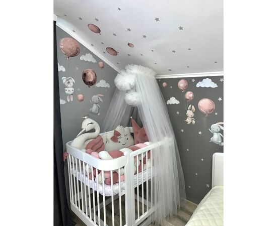 Кроватка Ingvart трансформер Nika 60 Slim с опускной боковинкой (60х94, 60х120) белая (87290010), изображение 2 Кроватка Ingvart трансформер Nika 60 Slim с опускной боковинкой (60х94, 60х120) белая (87290010), изображение 2