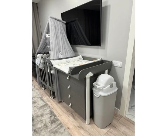 Кроватка Ingvart трансформер Nika 60 Slim с опускной боковинкой (60х94, 60х120) графит (8729001010), изображение 3 Кроватка Ingvart трансформер Nika 60 Slim с опускной боковинкой (60х94, 60х120) графит (8729001010), изображение 3