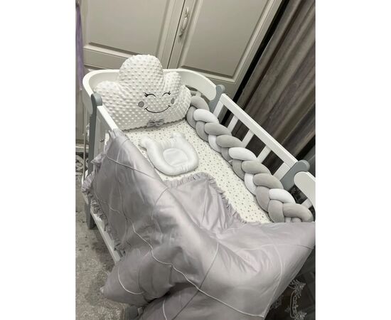 Кроватка Ingvart трансформер Nika 70 Slim с опускной боковинкой (70х94, 70х120) бело-серая (872900117040), изображение 3 Кроватка Ingvart трансформер Nika 70 Slim с опускной боковинкой (70х94, 70х120) бело-серая (872900117040), изображение 3