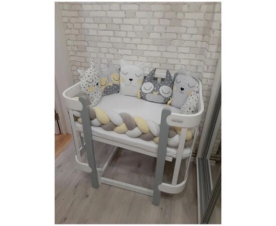 Кроватка Ingvart трансформер Nika 70 Slim с опускной боковинкой (70х94, 70х120) бело-серая (872900117040), изображение 7 Кроватка Ingvart трансформер Nika 70 Slim с опускной боковинкой (70х94, 70х120) бело-серая (872900117040), изображение 7