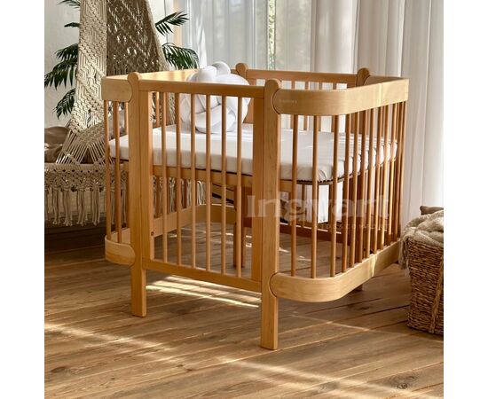 Ліжечко Ingvart трансформер Nika 70 Slim з опускною боковинкою (70х94, 70х120) натуральне (872900111028), зображення 2