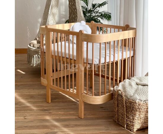 Ліжечко Ingvart трансформер Nika 70 Slim з опускною боковинкою (70х94, 70х120) натуральне (872900111028), зображення 3